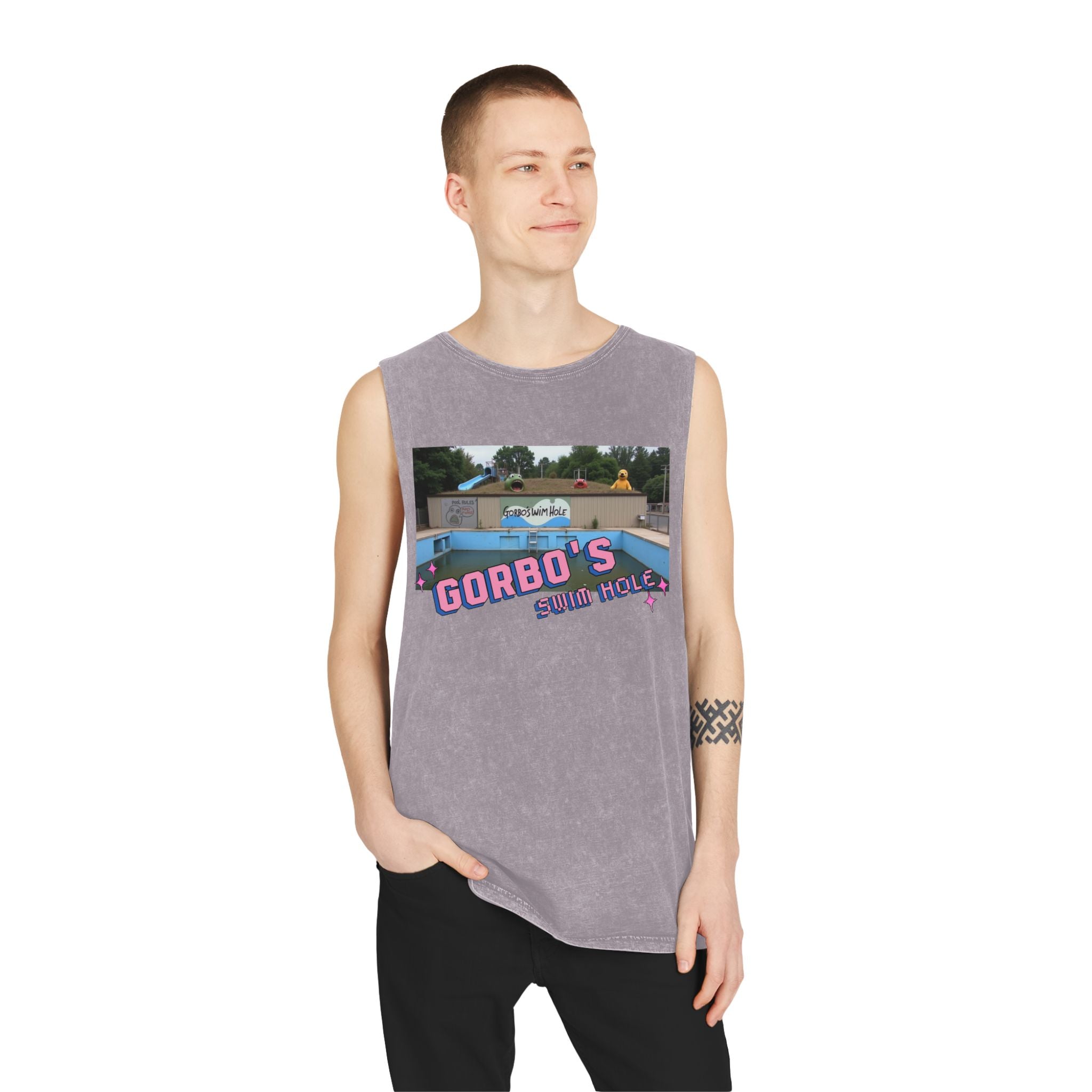 Gorbo's Swim Hole Stonewash Tank Top - Unisex Summer Style