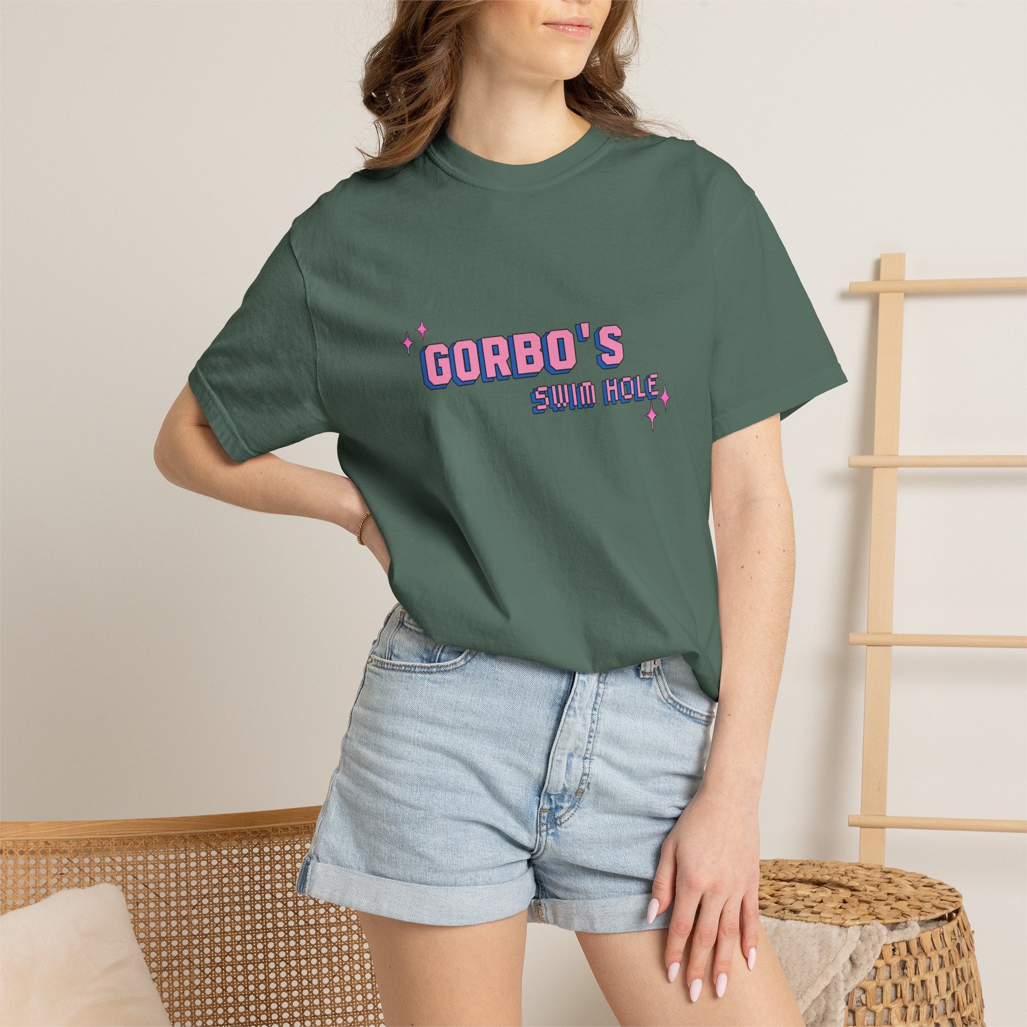 Unisex Garment-Dyed T-Shirt: Gorbo's Swim Hole Vintage Graphic Tee