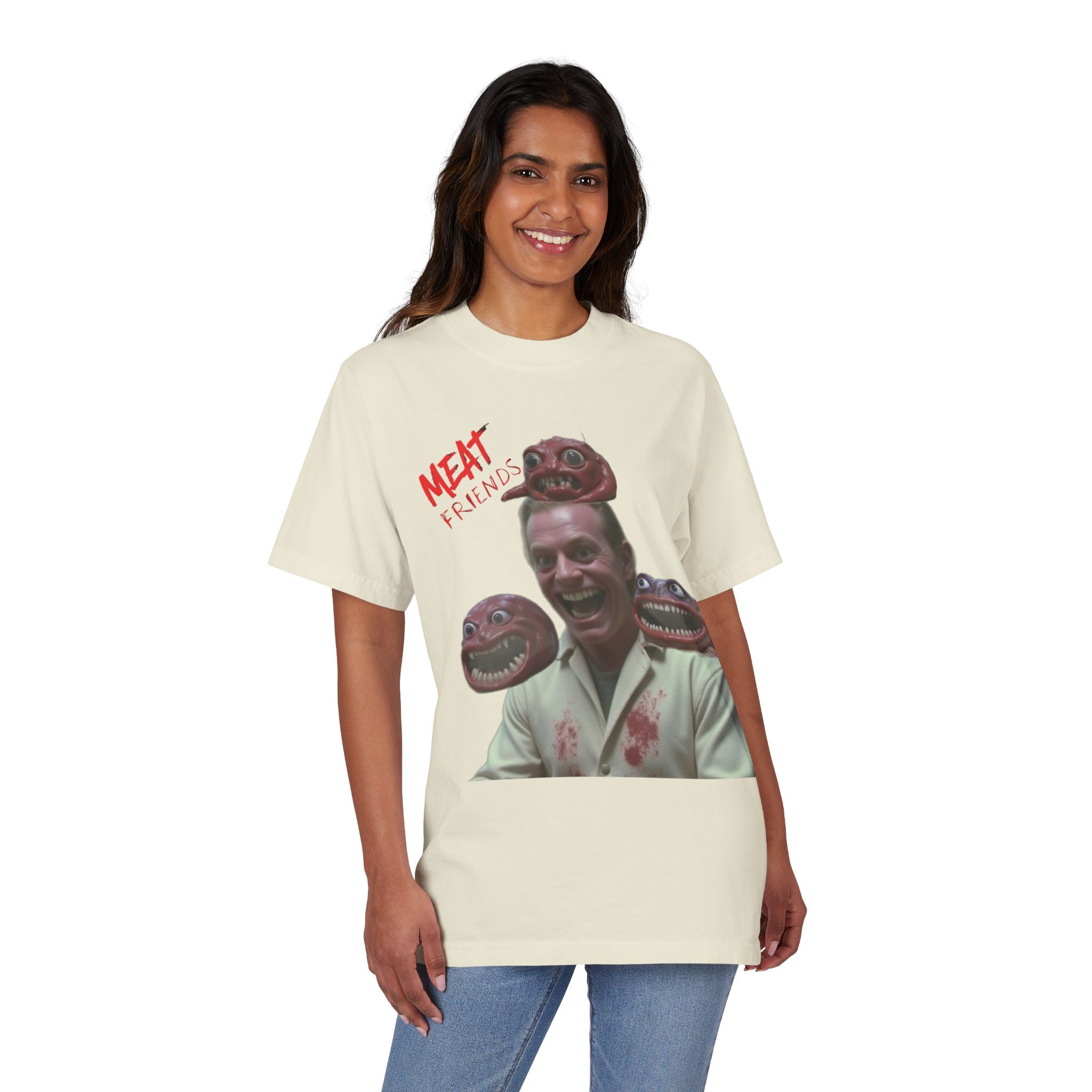 Meat Friends Funny Graphic Drop-Shoulder Tee