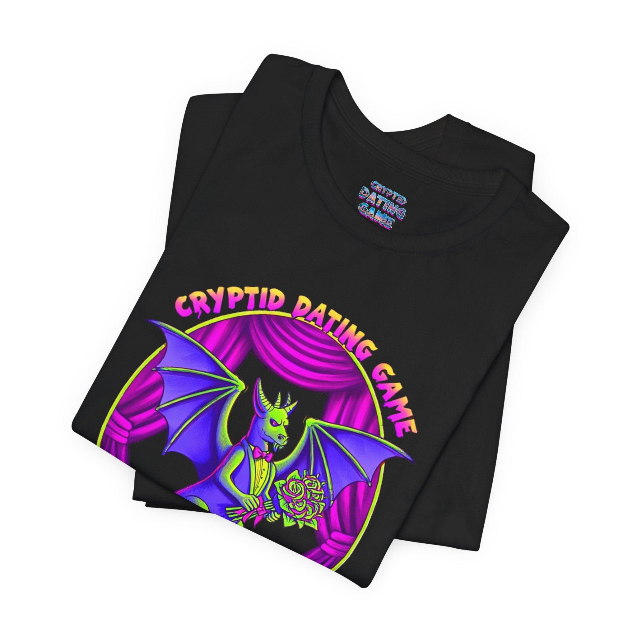 Love Knows No Bounds Bat Tee — Cryptid Dating Game Graphic Shirt