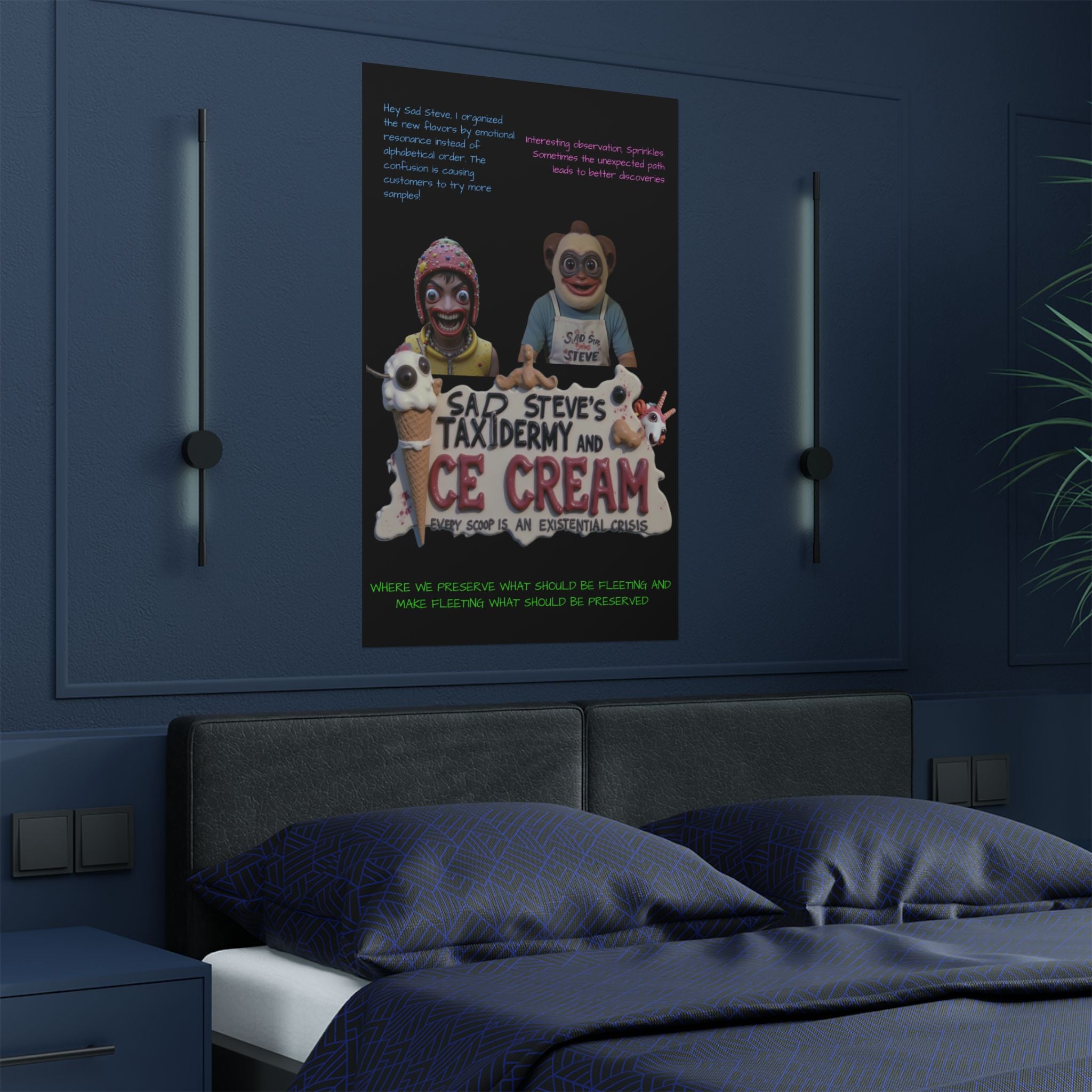 Sad Steve and Sprinkles Poster - Art, Inspirational Wall Decor, Unique Home Decor