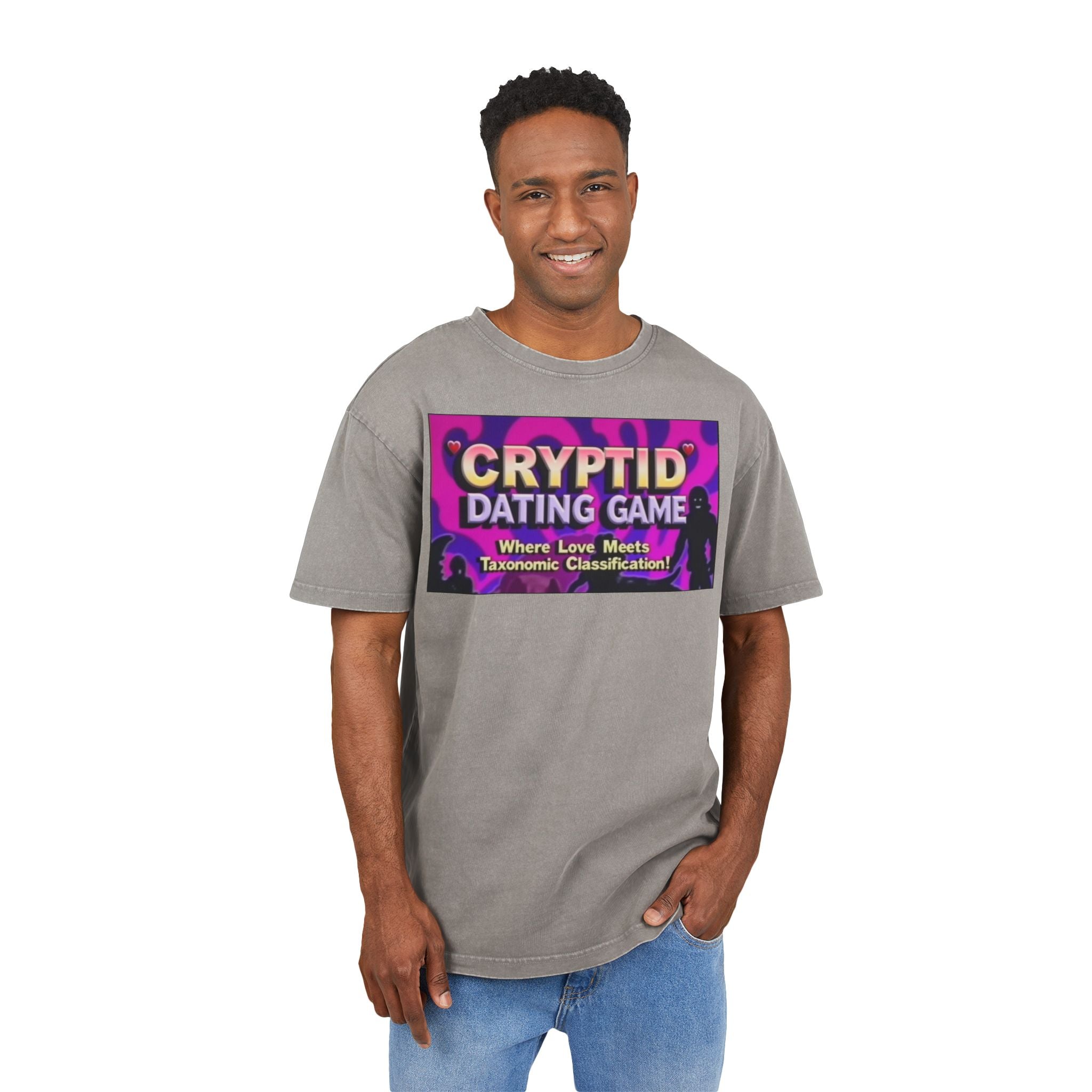 Cryptid Dating Game Acid Washed Oversized Tee