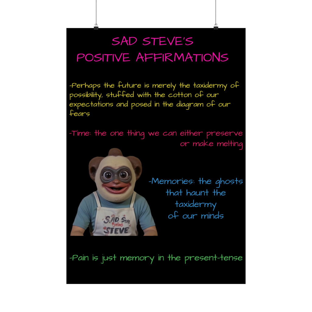 Sad Steve's Positive Affirmations Poster - Art, Inspirational Wall Decor, Unique Home Decor