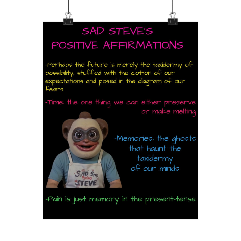 Sad Steve's Positive Affirmations Poster - Art, Inspirational Wall Decor, Unique Home Decor