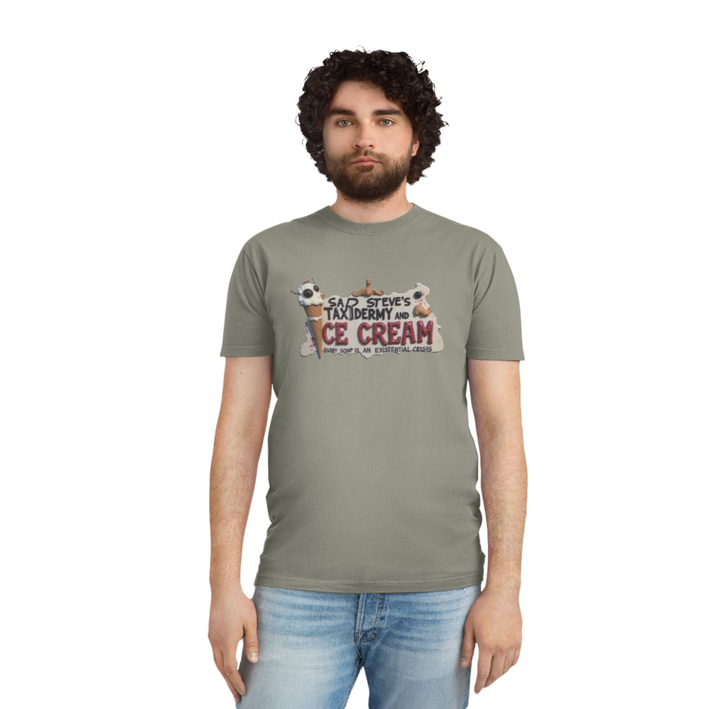 Unisex Faded Shirt - Sad Steve's Taxidermy & Ice Cream Design – Perfect for Quirky Gifts & Casual Wear