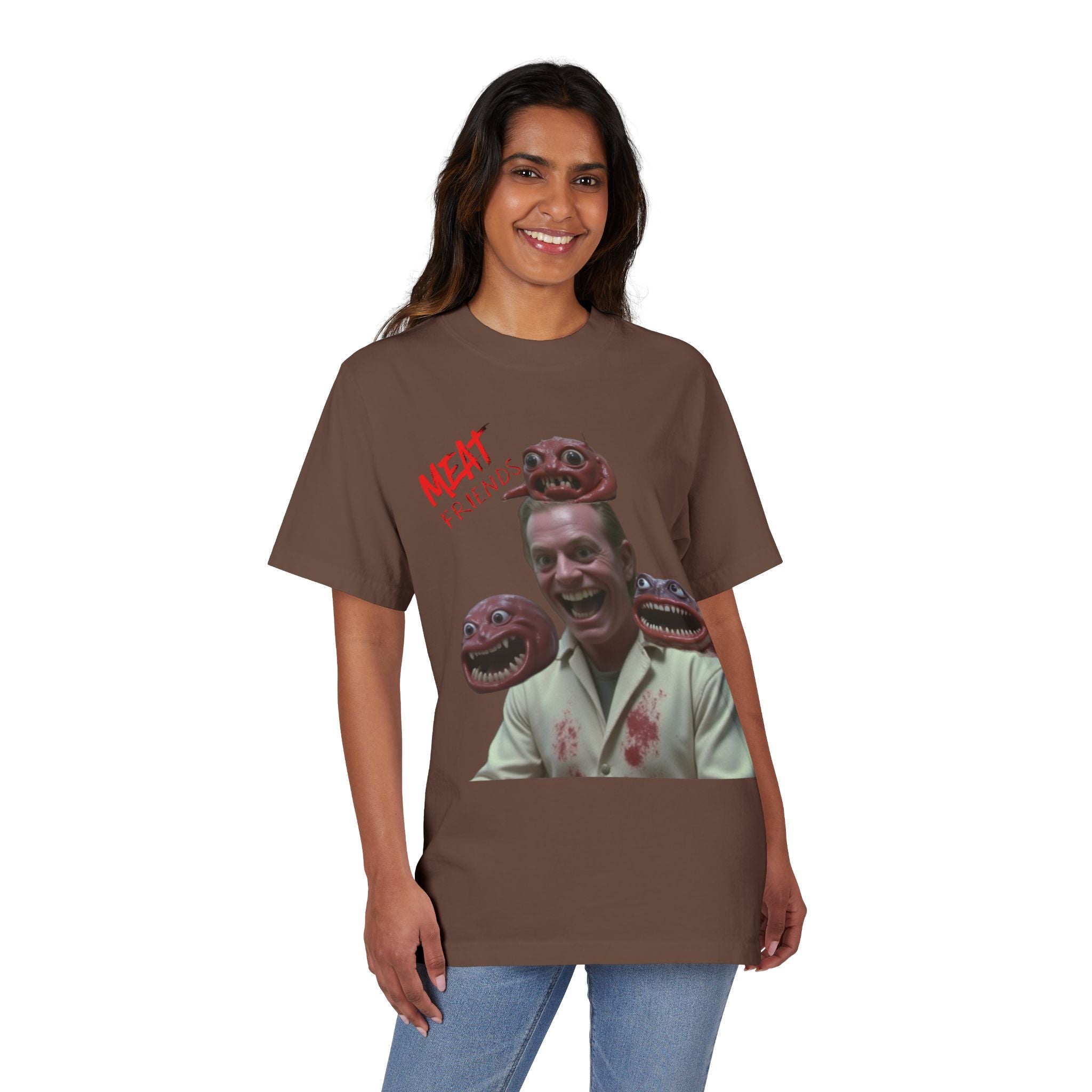 Meat Friends Funny Graphic Drop-Shoulder Tee