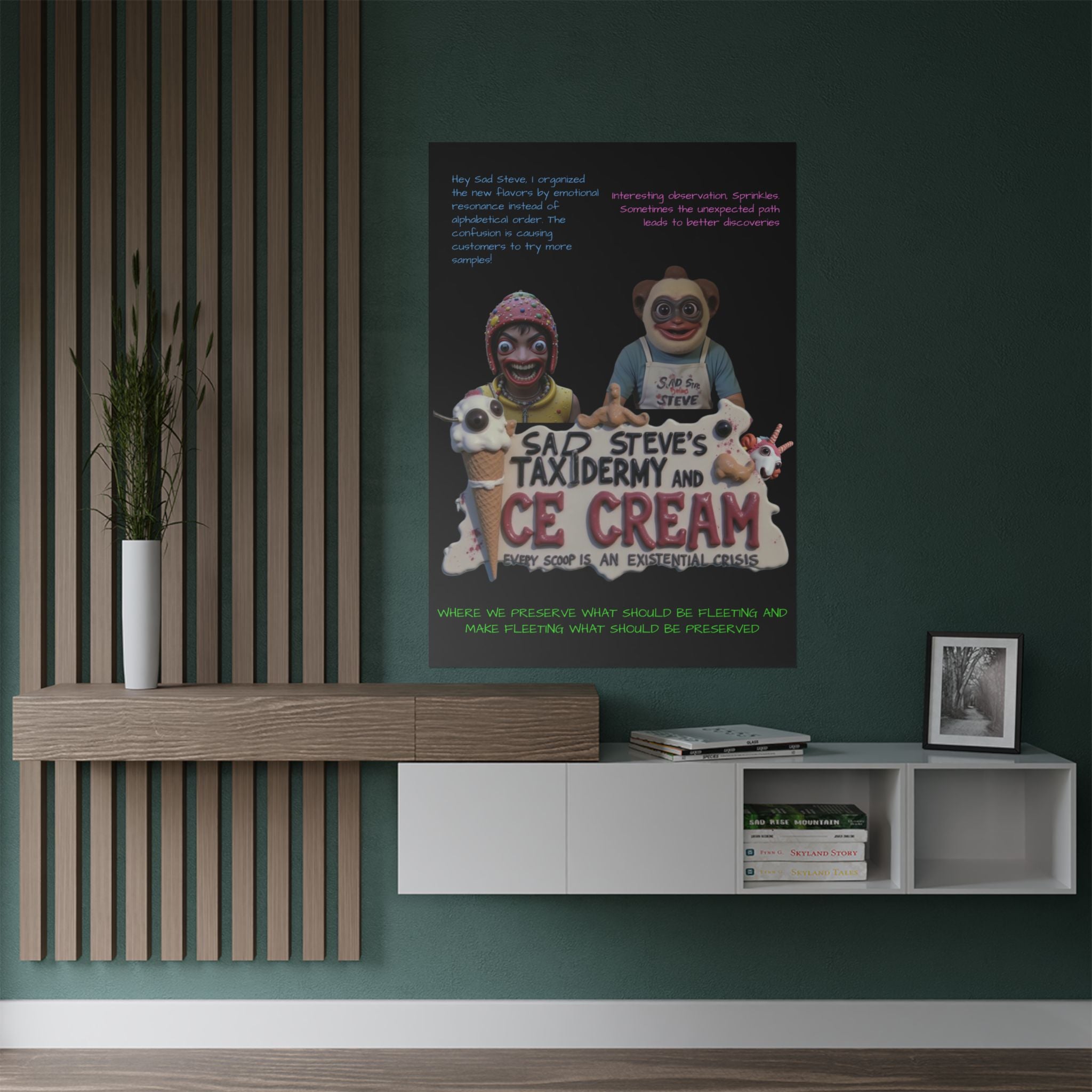 Sad Steve and Sprinkles Poster - Art, Inspirational Wall Decor, Unique Home Decor