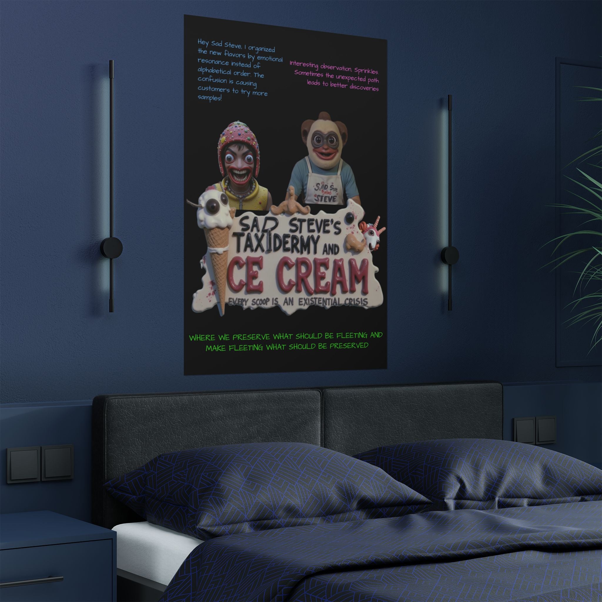 Sad Steve and Sprinkles Poster - Art, Inspirational Wall Decor, Unique Home Decor