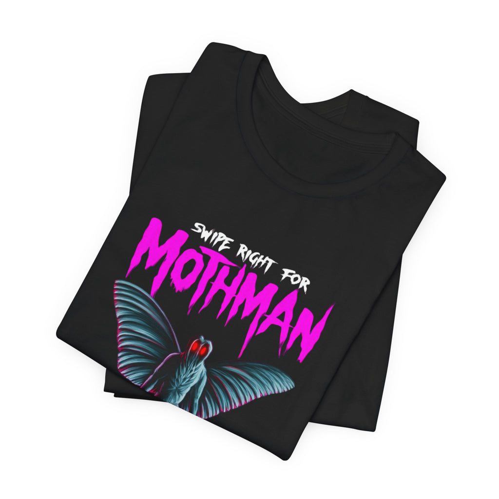 Mothman T-Shirt – "Swipe Right for Mothman" Cryptid Dating Game Tee