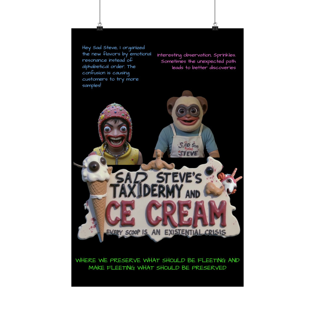 Sad Steve and Sprinkles Poster - Art, Inspirational Wall Decor, Unique Home Decor