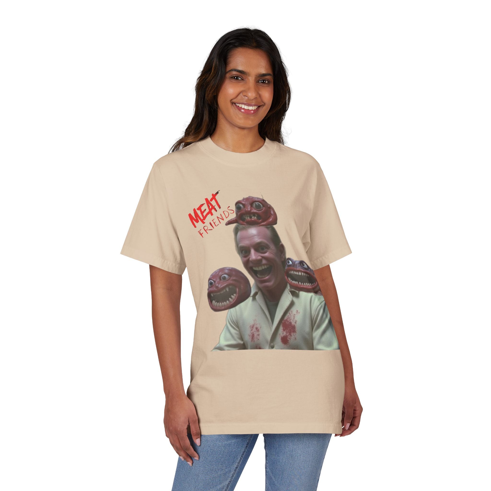 Meat Friends Funny Graphic Drop-Shoulder Tee