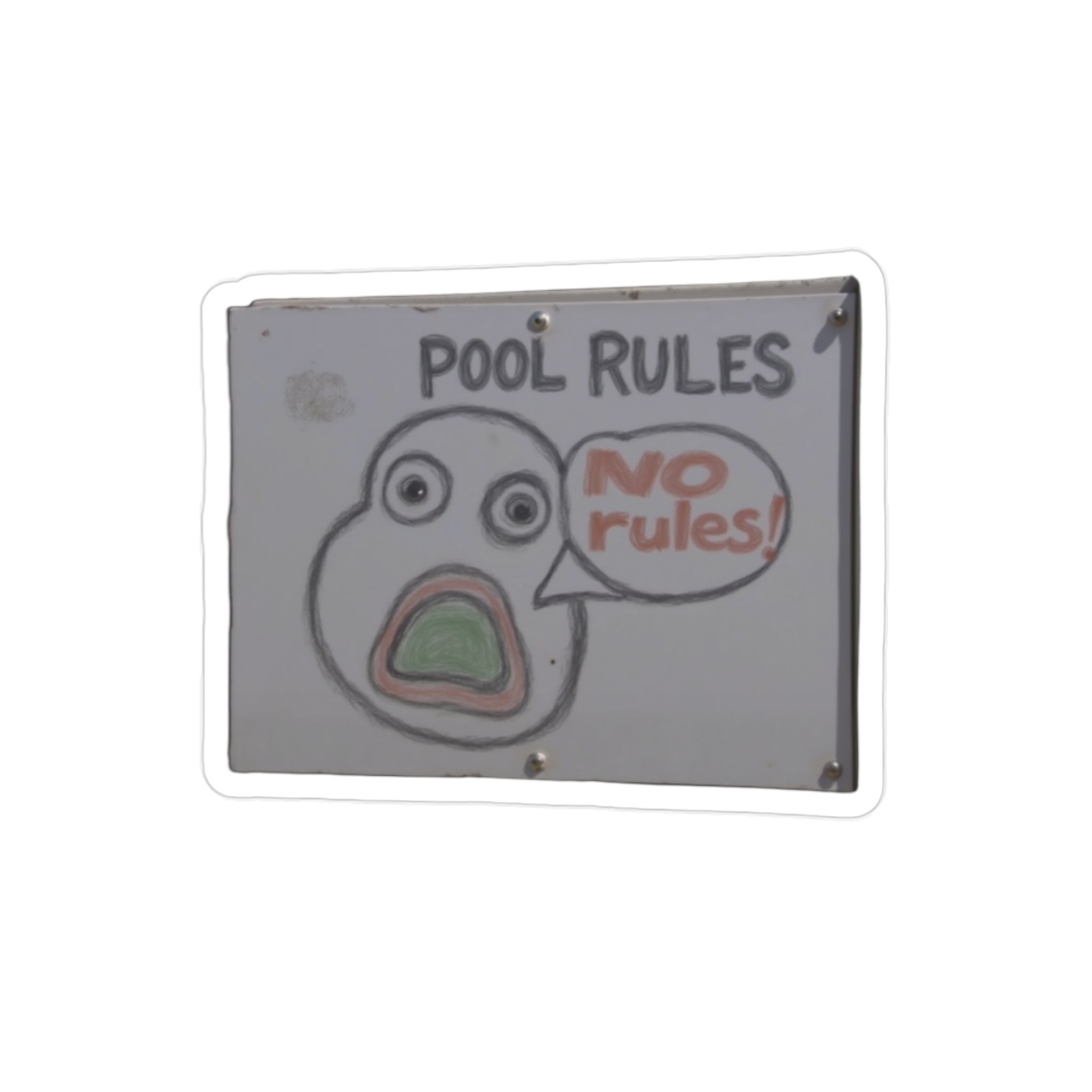 Pool Rules: No Rules! Die-Cut Sticker - Fun, Waterproof Outdoor and Indoor Decor