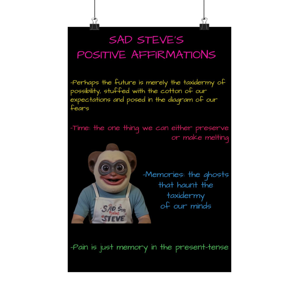 Sad Steve's Positive Affirmations Poster - Art, Inspirational Wall Decor, Unique Home Decor