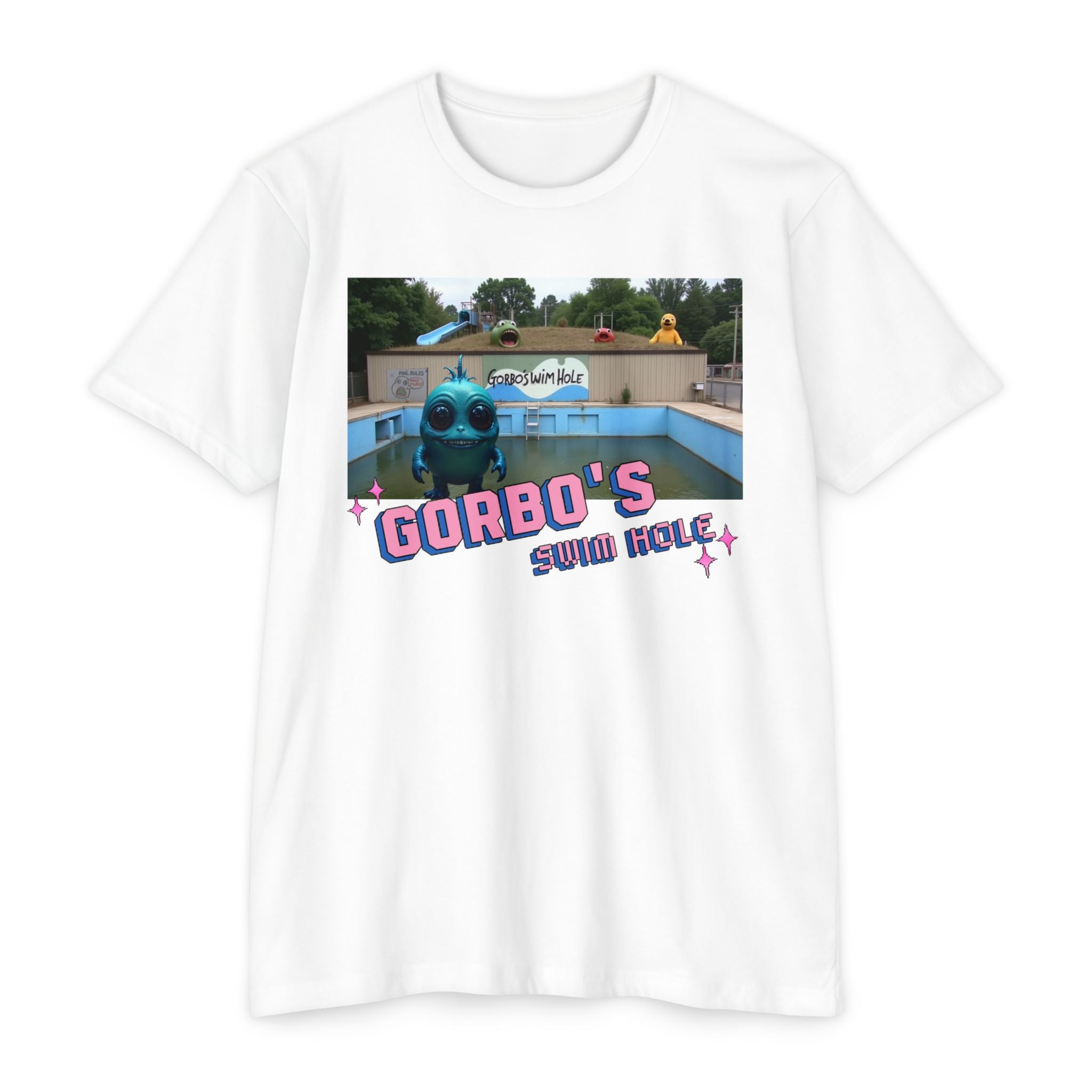 Gorbo at Gorbo's Swim Hole Unisex T-Shirt - Fun Graphic Tee for Summer Vibes