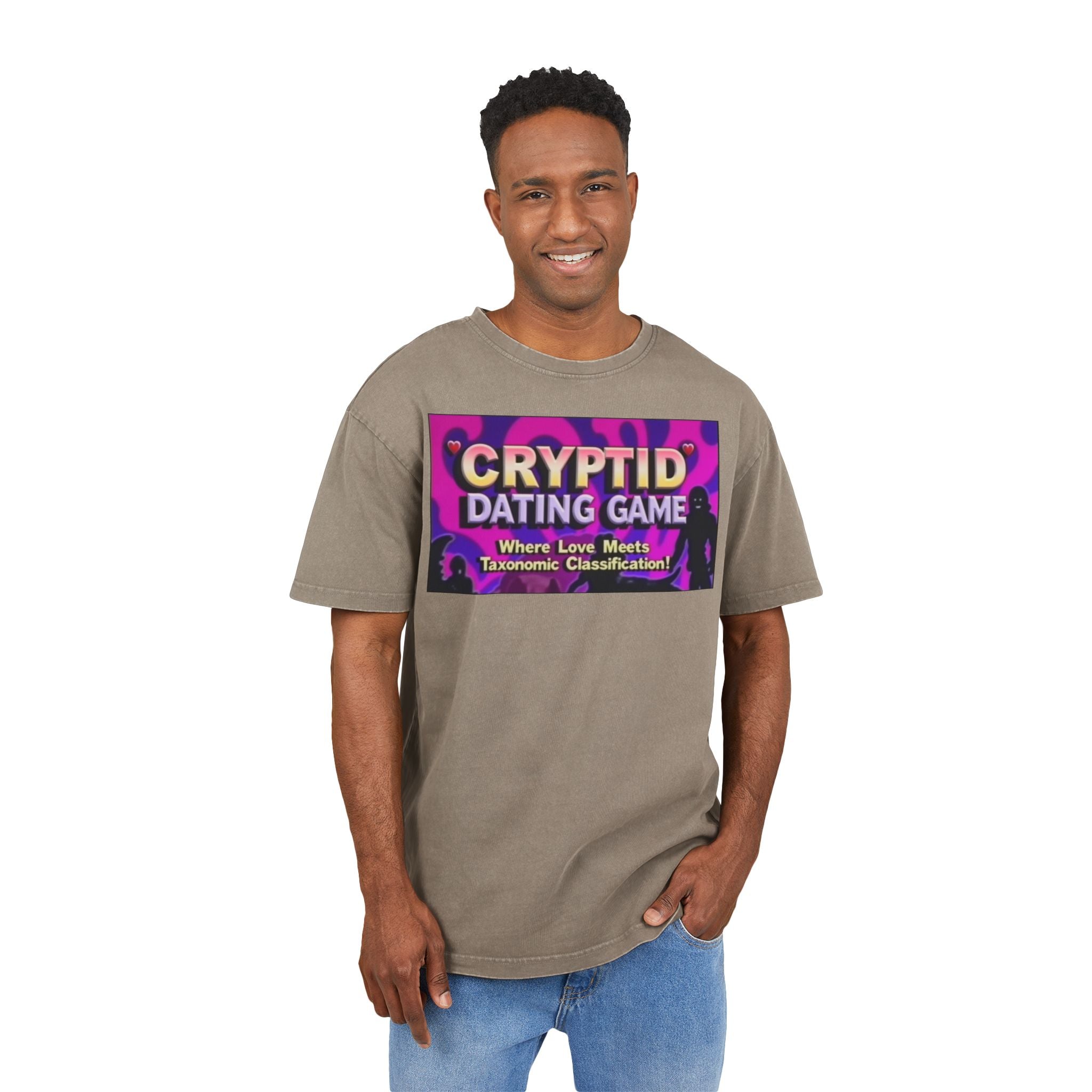 Cryptid Dating Game Acid Washed Oversized Tee