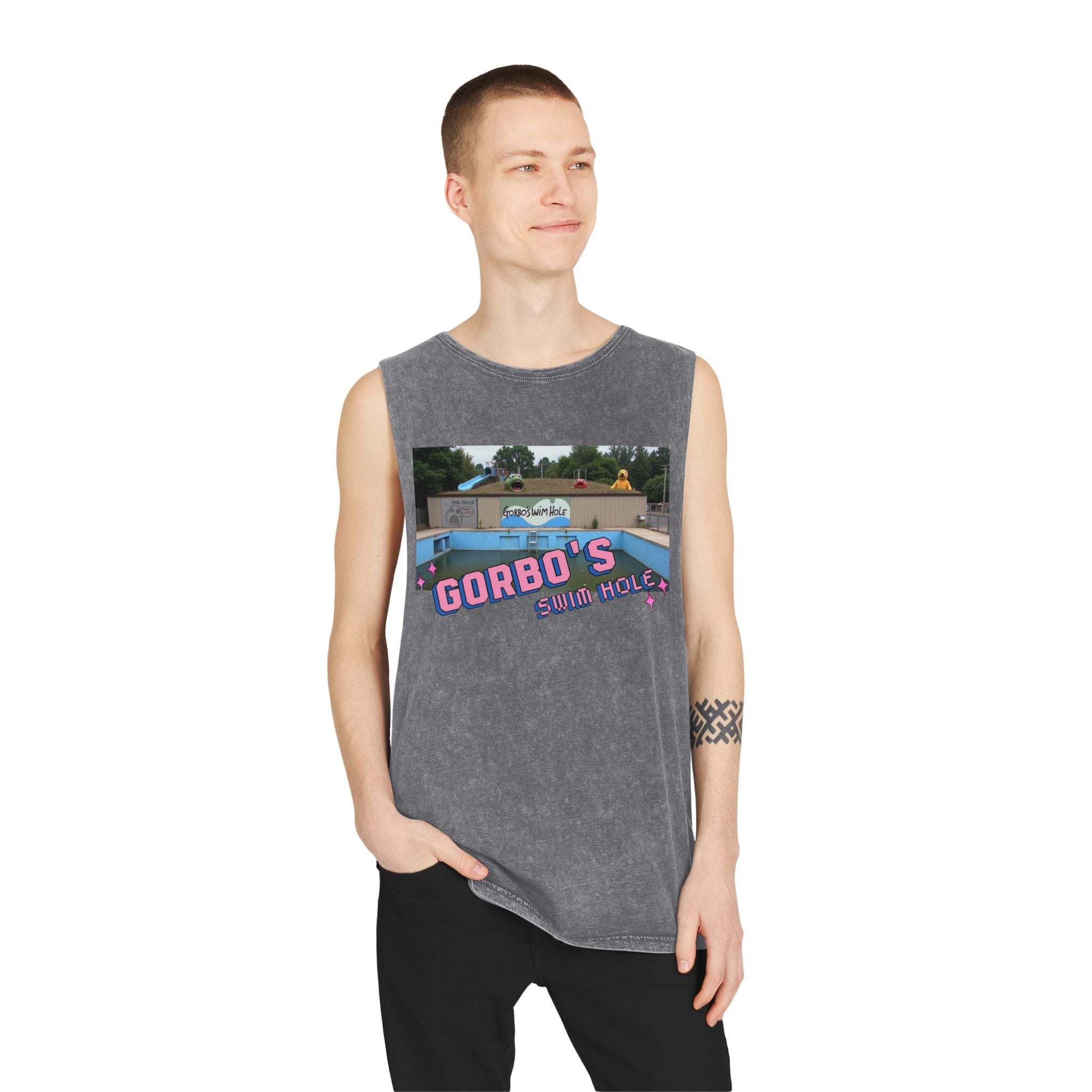 Gorbo's Swim Hole Stonewash Tank Top - Unisex Summer Style