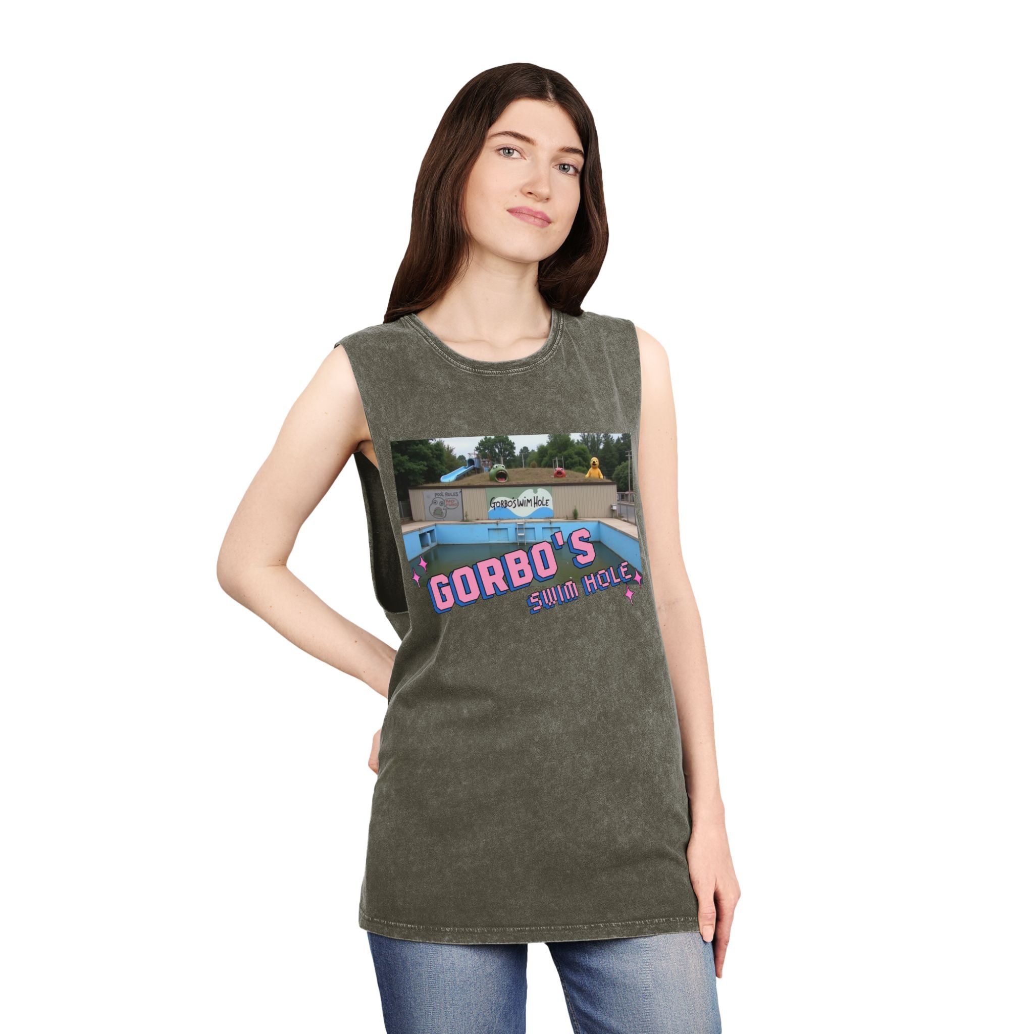 Gorbo's Swim Hole Stonewash Tank Top - Unisex Summer Style