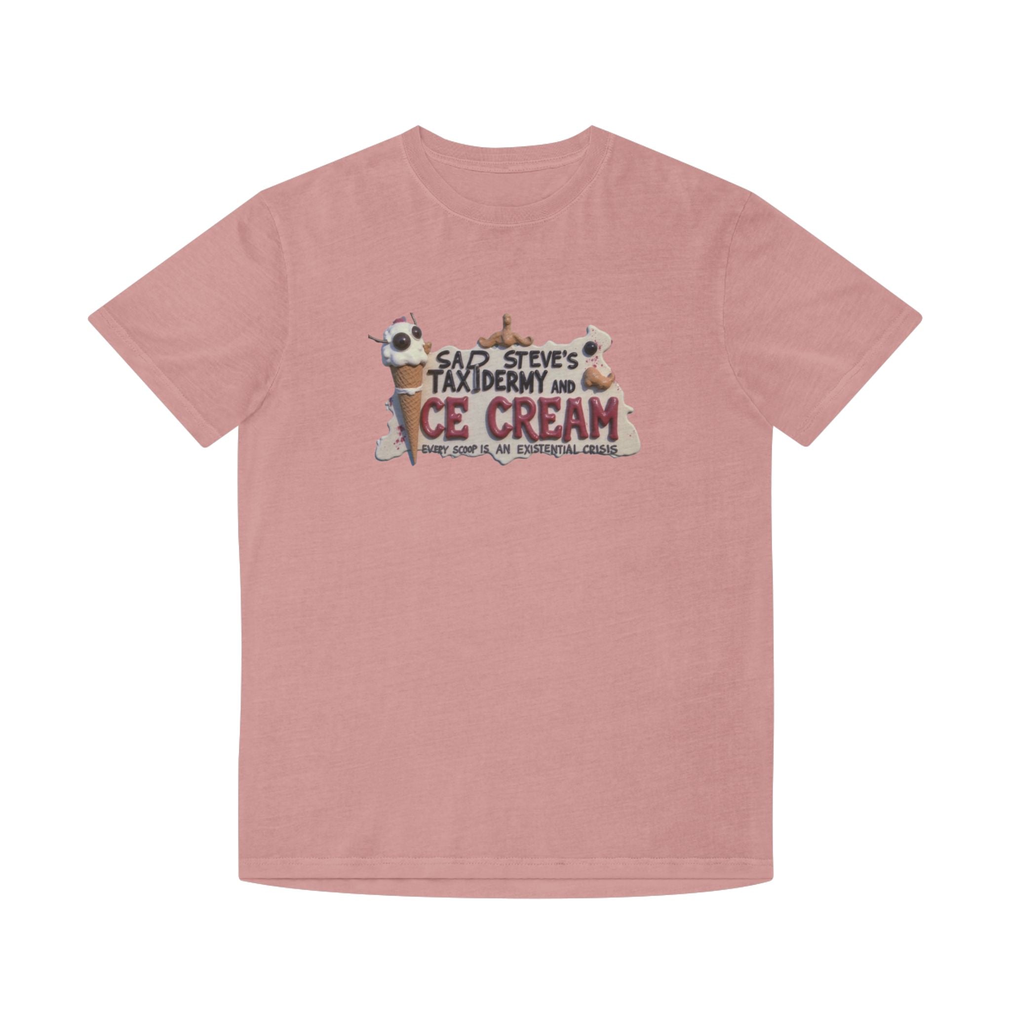 Unisex Faded Shirt - Sad Steve's Taxidermy & Ice Cream Design – Perfect for Quirky Gifts & Casual Wear