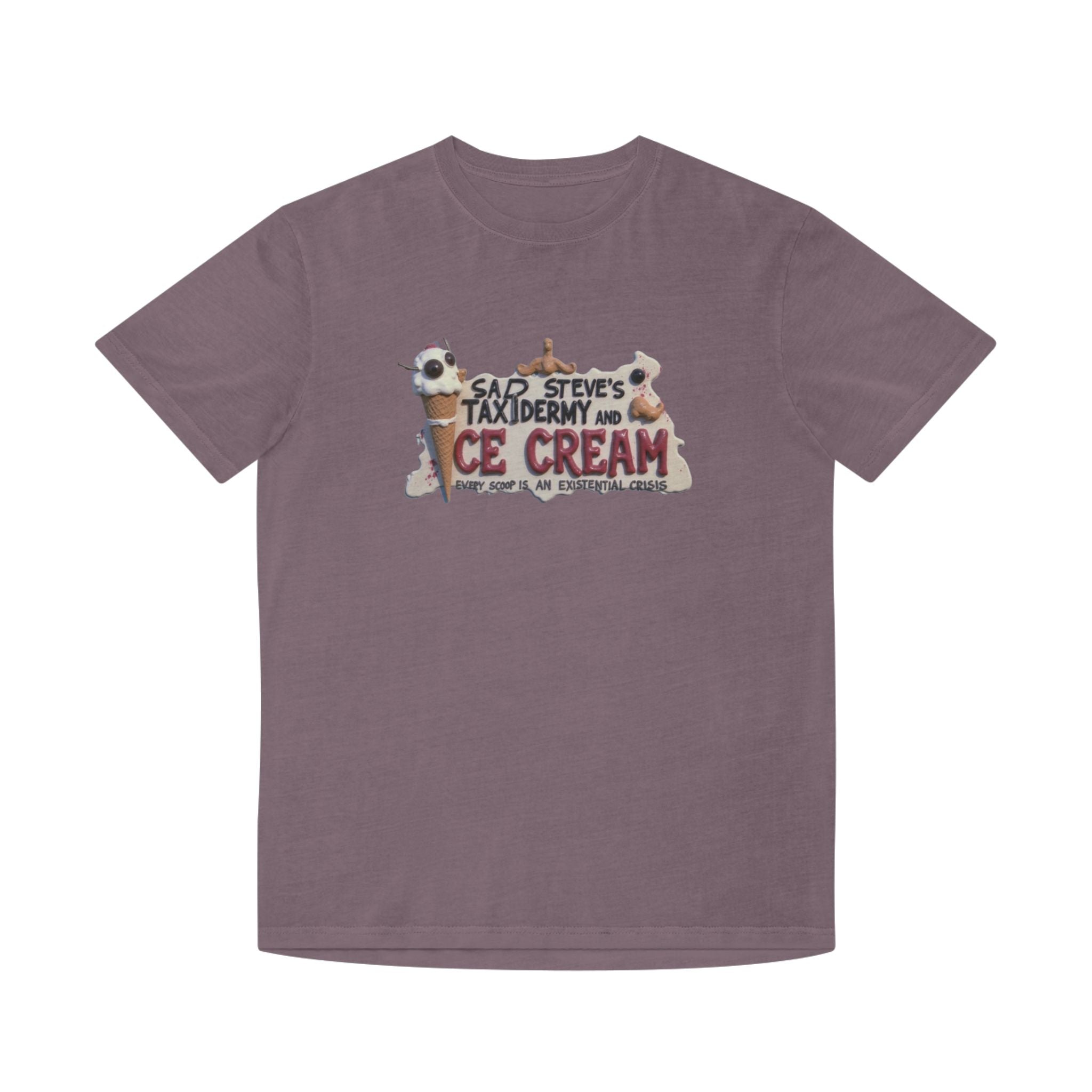 Unisex Faded Shirt - Sad Steve's Taxidermy & Ice Cream Design – Perfect for Quirky Gifts & Casual Wear