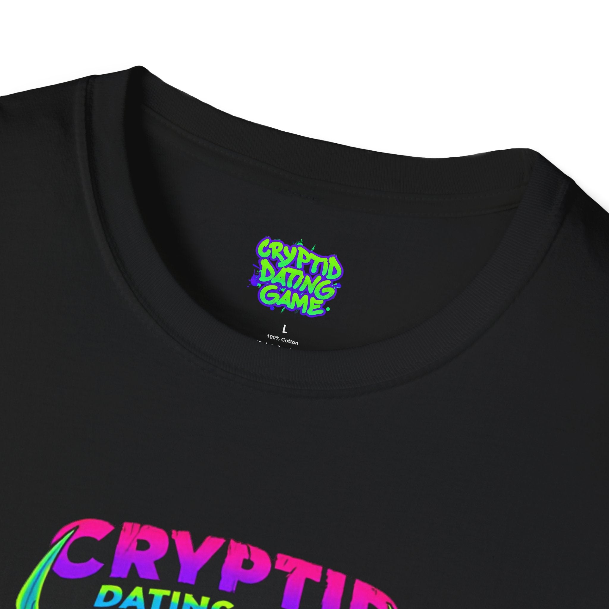 Cryptid Dating Game T-Shirt — "Love Knows No Bounds" Neon Skull Design