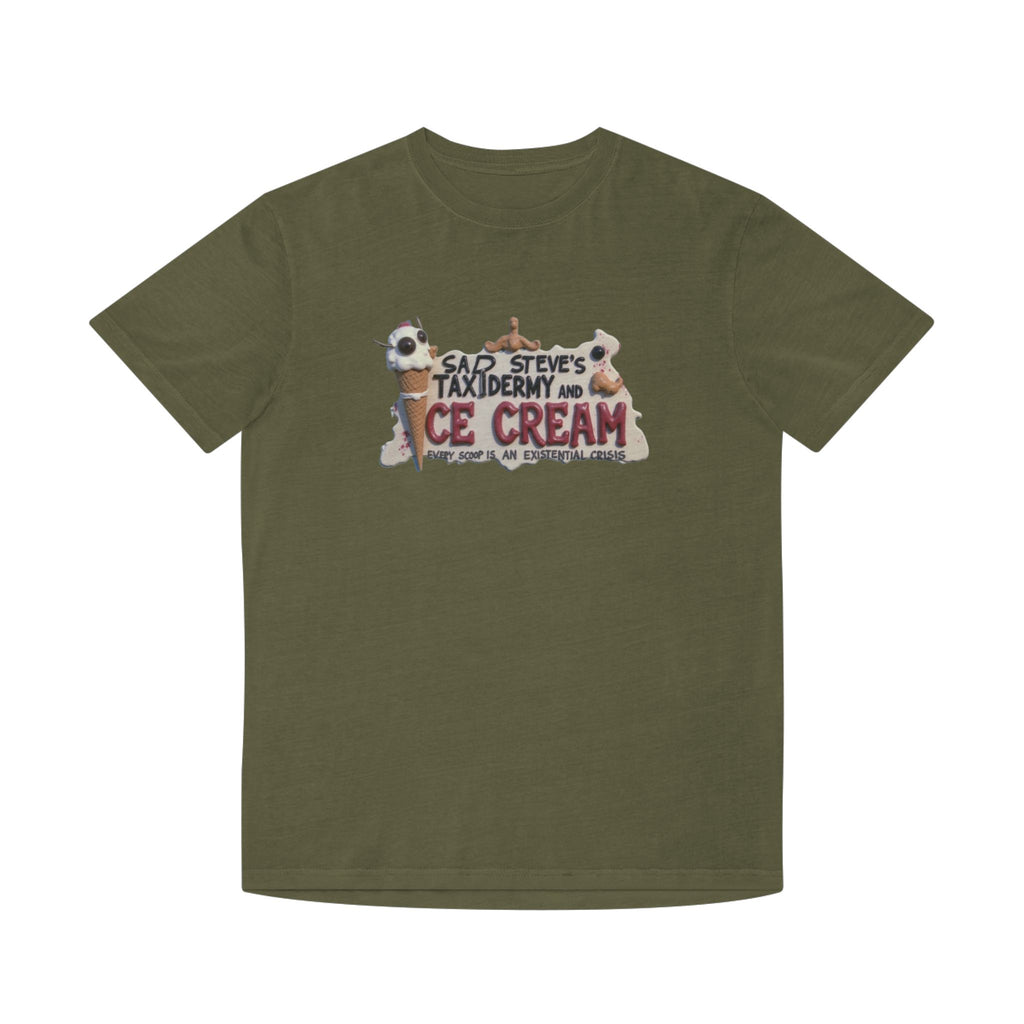 Unisex Faded Shirt - Sad Steve's Taxidermy & Ice Cream Design – Perfect for Quirky Gifts & Casual Wear