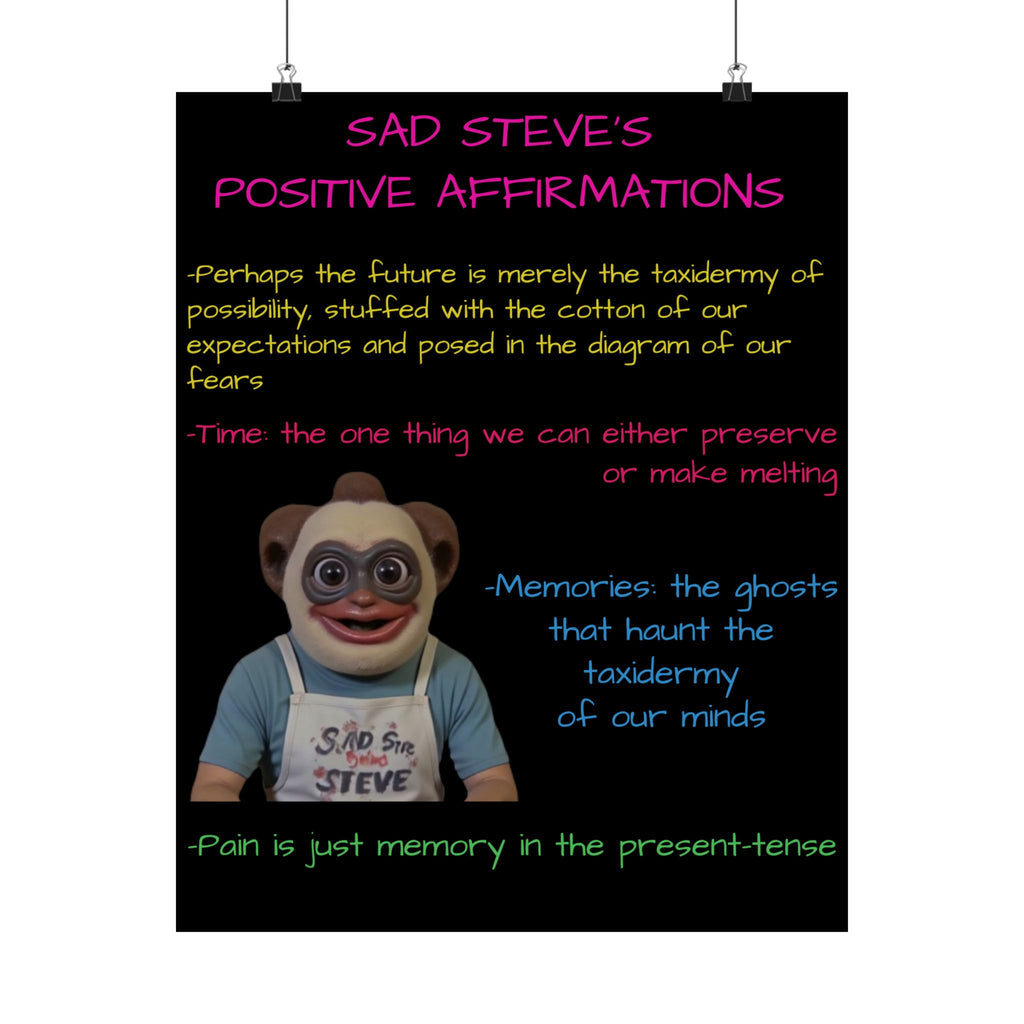 Sad Steve's Positive Affirmations Poster - Art, Inspirational Wall Decor, Unique Home Decor