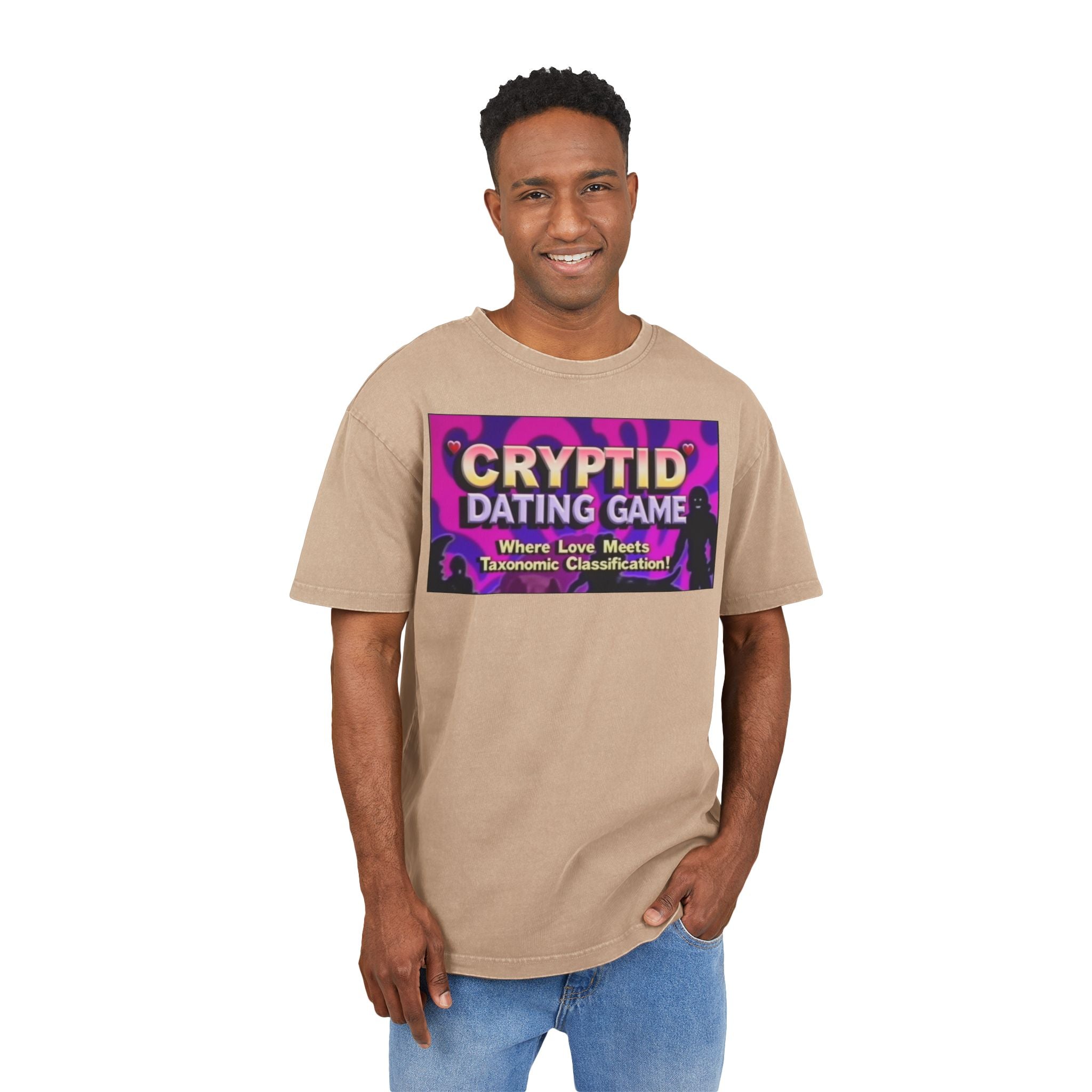 Cryptid Dating Game Acid Washed Oversized Tee