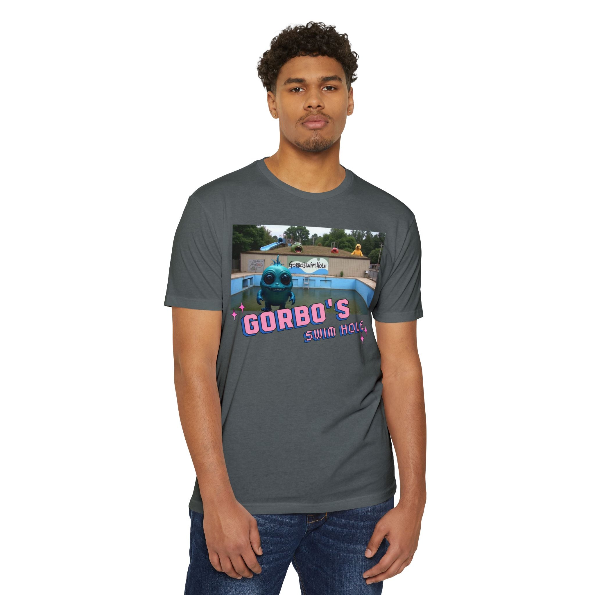 Gorbo at Gorbo's Swim Hole Unisex T-Shirt - Fun Graphic Tee for Summer Vibes