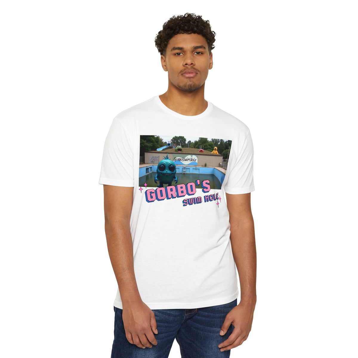 Gorbo at Gorbo's Swim Hole Unisex T-Shirt - Fun Graphic Tee for Summer Vibes
