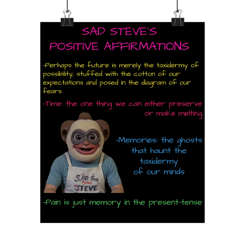Sad Steve's Positive Affirmations Poster - Art, Inspirational Wall Decor, Unique Home Decor
