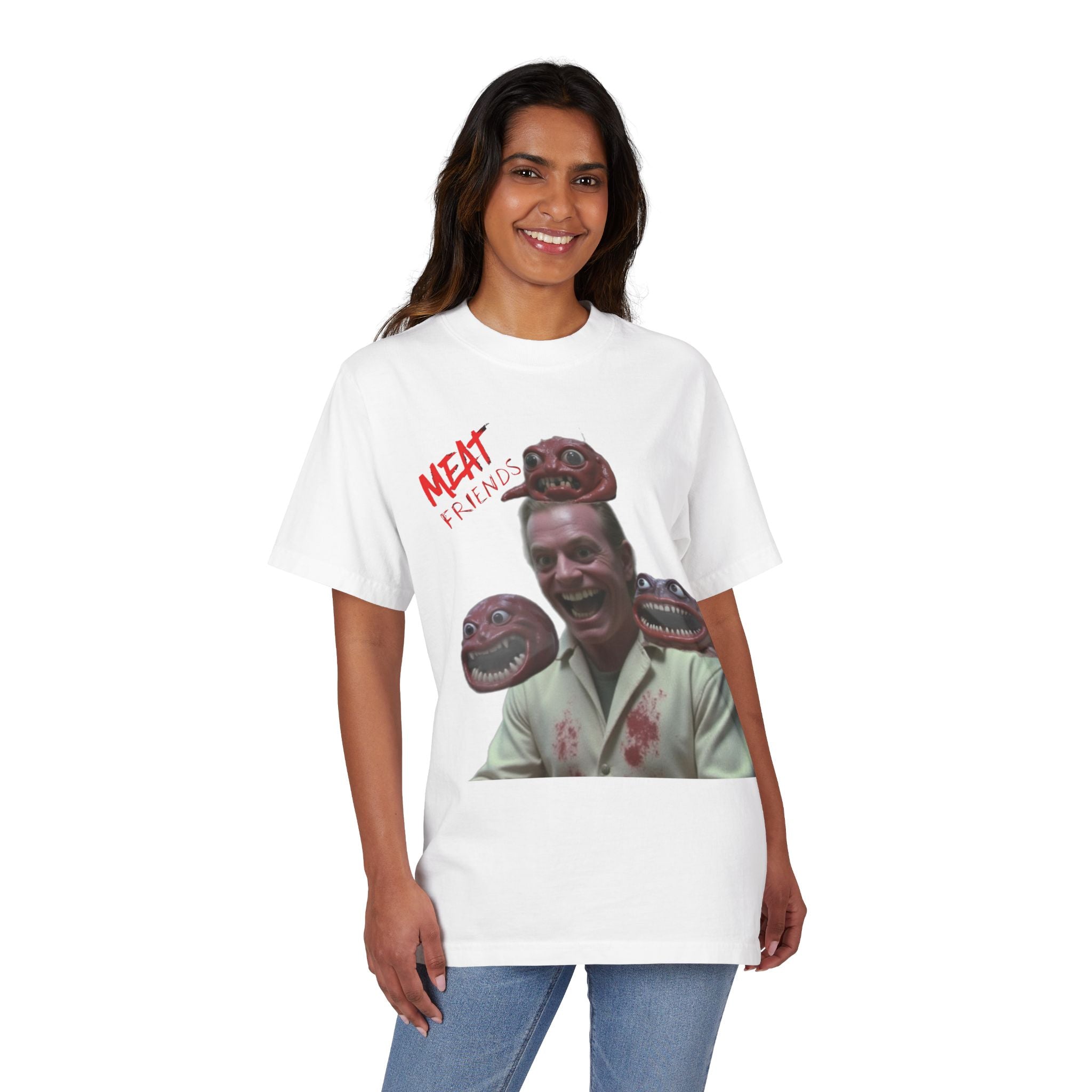 Meat Friends Funny Graphic Drop-Shoulder Tee