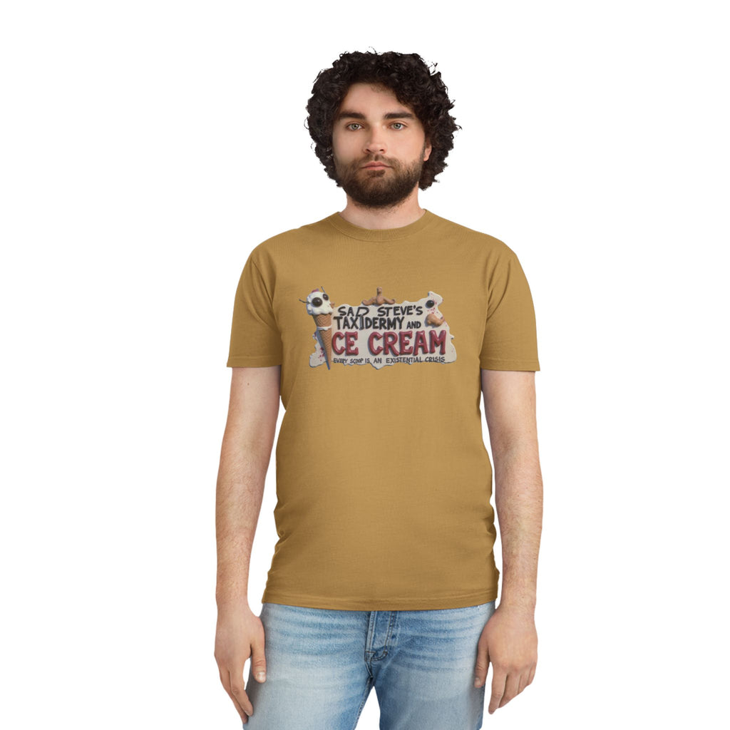 Unisex Faded Shirt - Sad Steve's Taxidermy & Ice Cream Design – Perfect for Quirky Gifts & Casual Wear