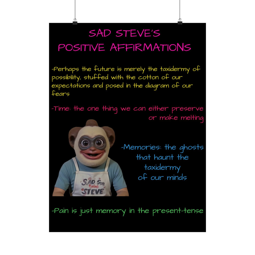 Sad Steve's Positive Affirmations Poster - Art, Inspirational Wall Decor, Unique Home Decor
