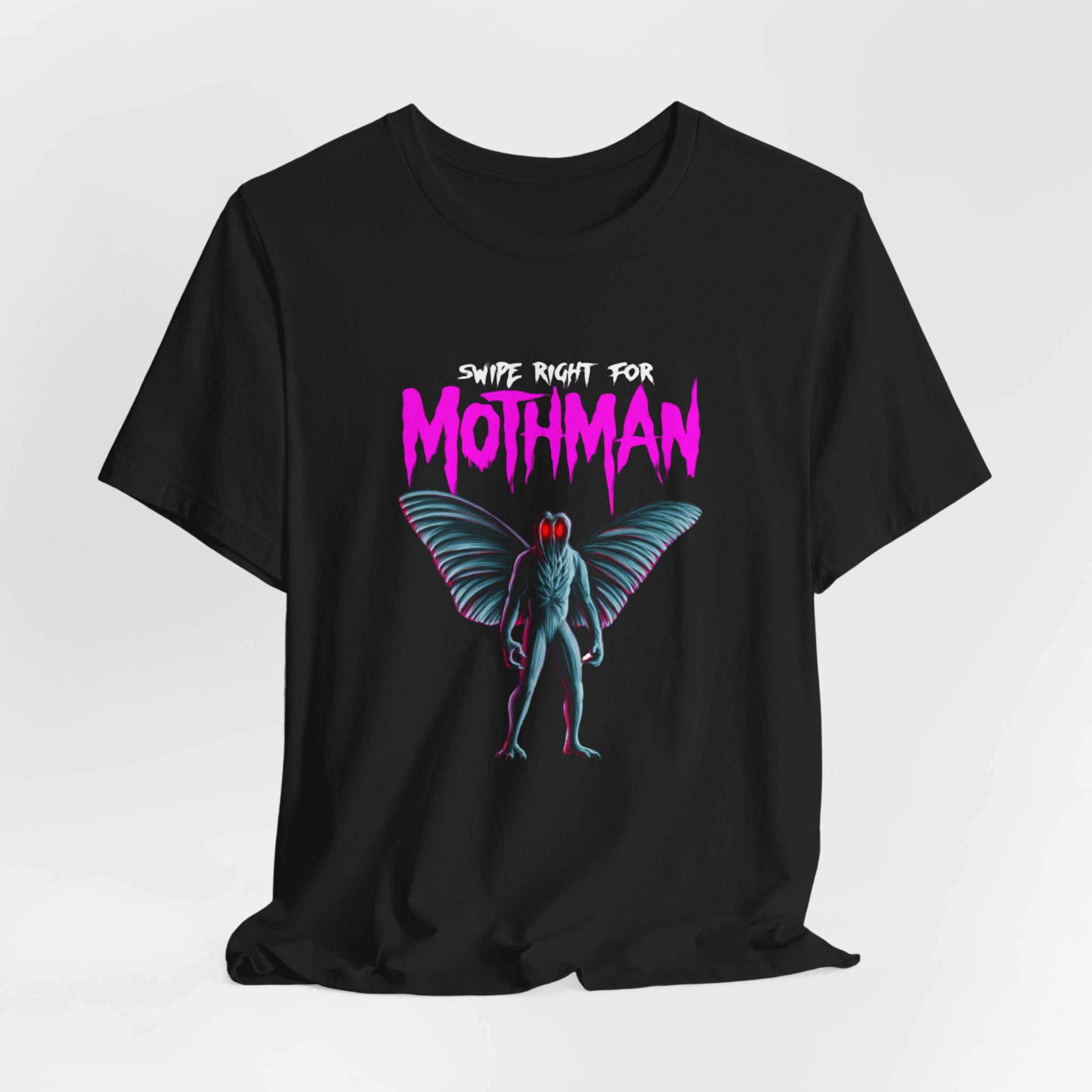 Mothman T-Shirt – "Swipe Right for Mothman" Cryptid Dating Game Tee
