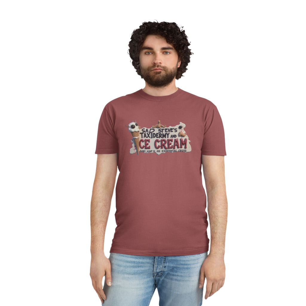 Unisex Faded Shirt - Sad Steve's Taxidermy & Ice Cream Design – Perfect for Quirky Gifts & Casual Wear