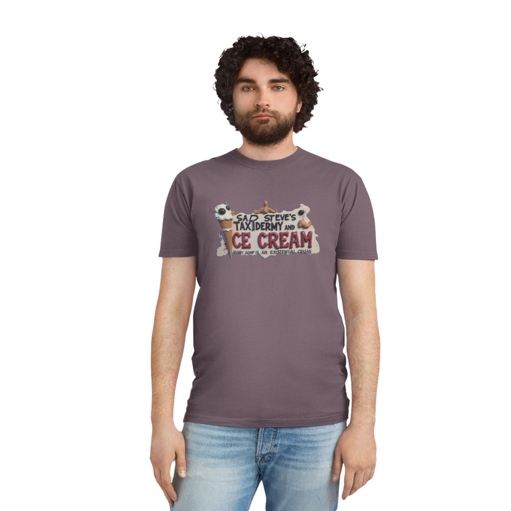 Unisex Faded Shirt - Sad Steve's Taxidermy & Ice Cream Design – Perfect for Quirky Gifts & Casual Wear