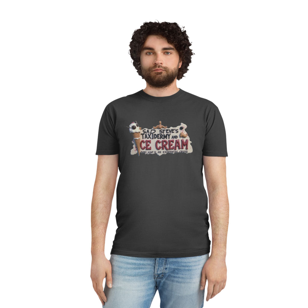 Unisex Faded Shirt - Sad Steve's Taxidermy & Ice Cream Design – Perfect for Quirky Gifts & Casual Wear