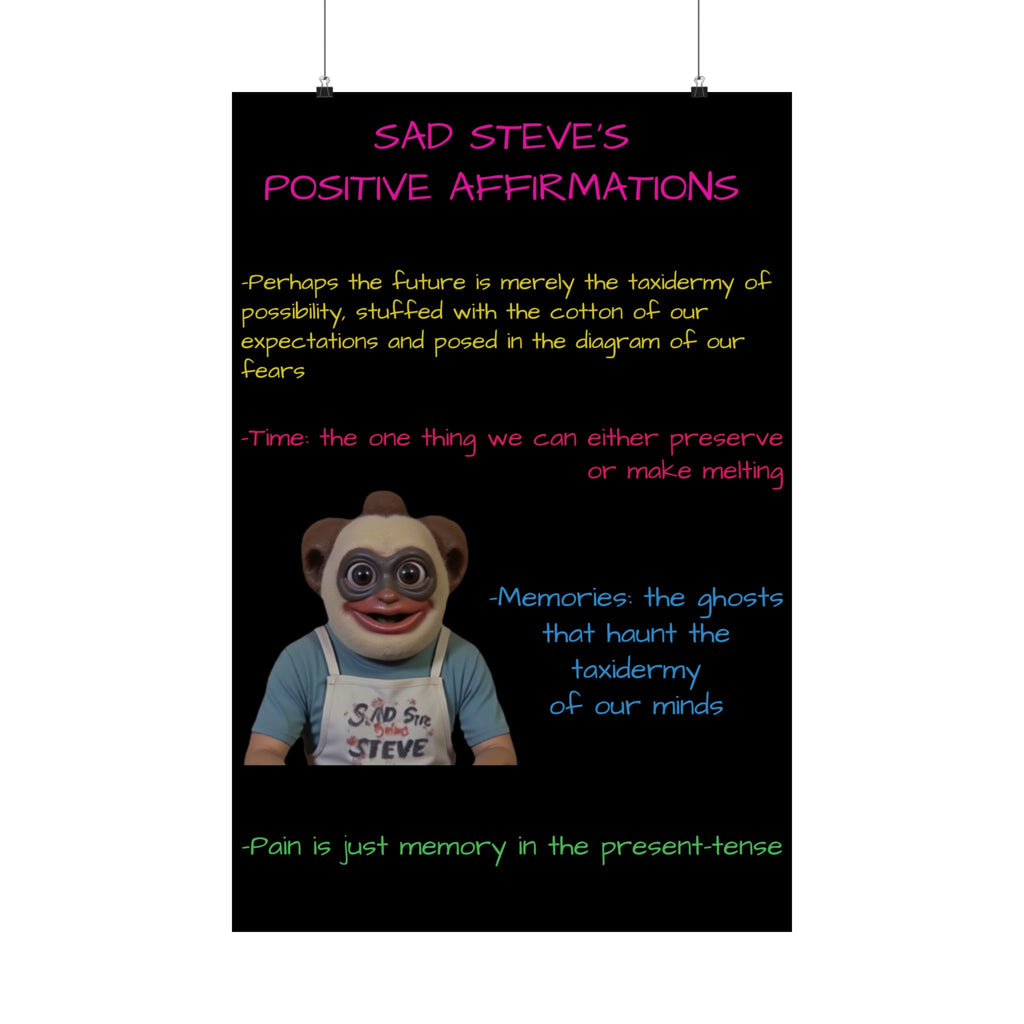 Sad Steve's Positive Affirmations Poster - Art, Inspirational Wall Decor, Unique Home Decor