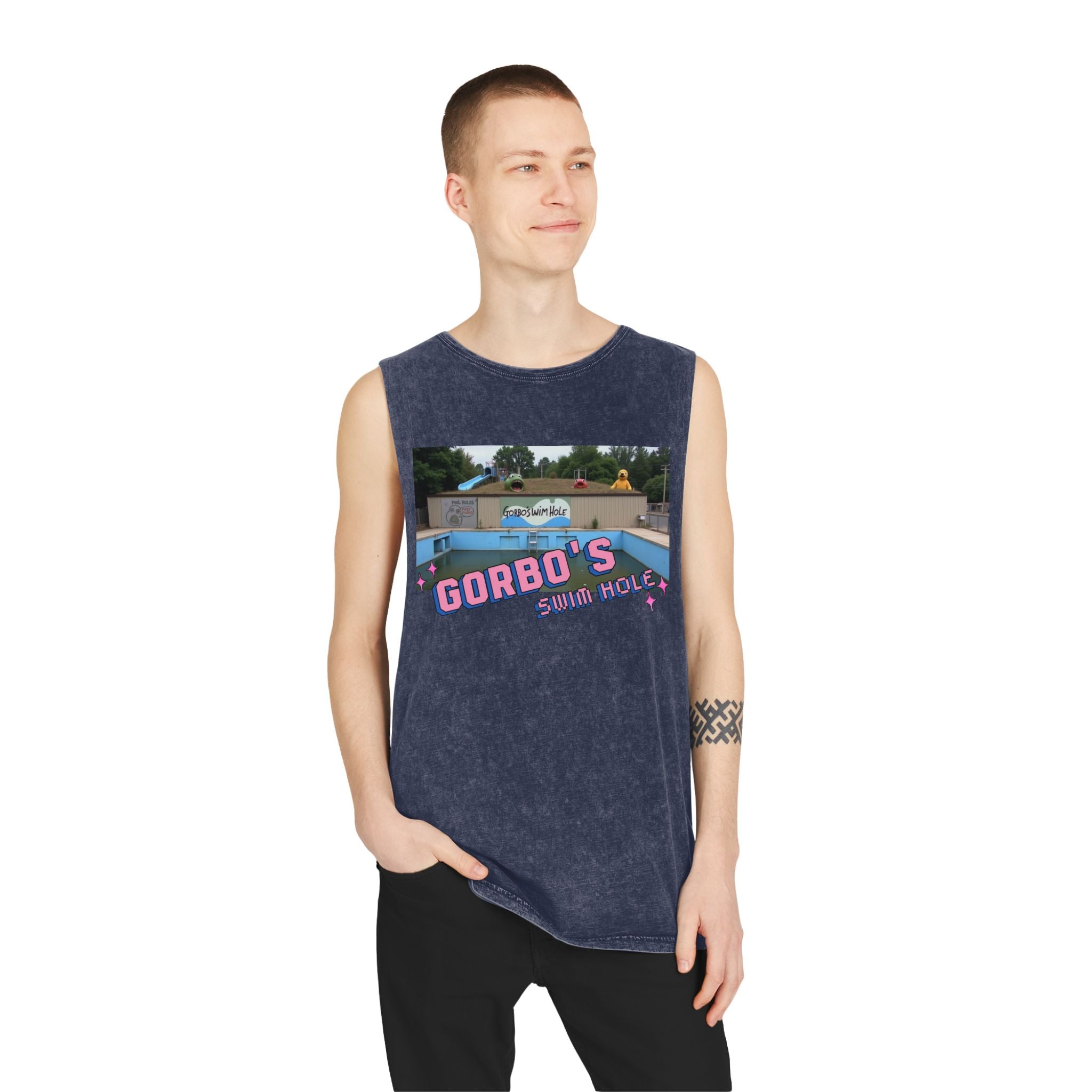 Gorbo's Swim Hole Stonewash Tank Top - Unisex Summer Style